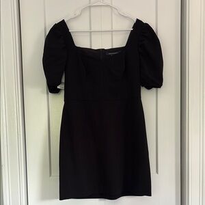 French Connection Black Puff Sleeve Mini Dress